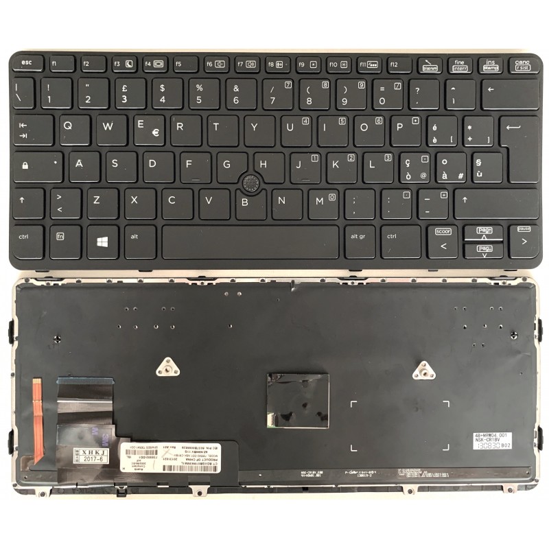 Tastiera Italiana per Hp Elitebook 820 825 G1 G2 Retroilluminata con Trackpad NERA