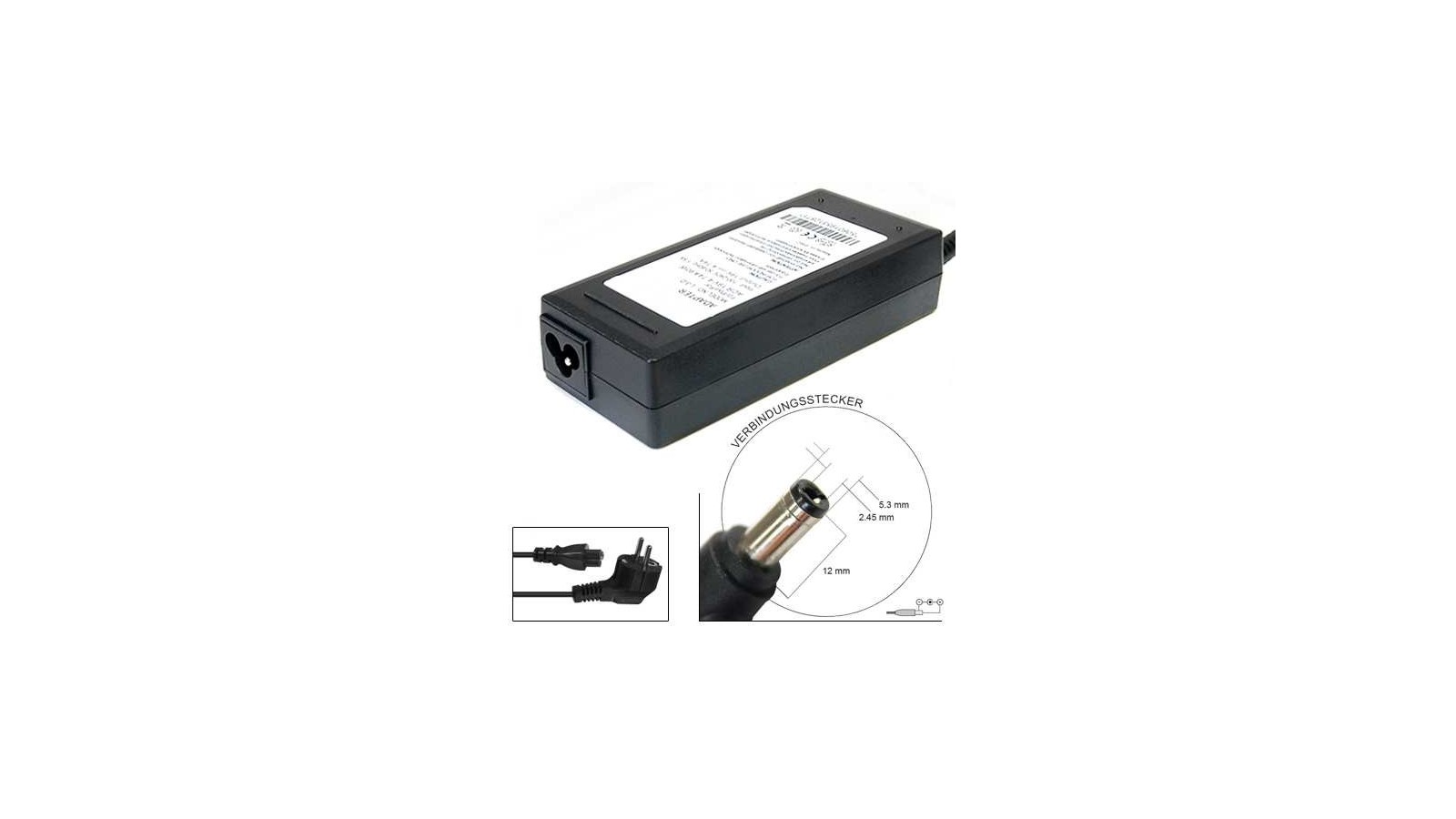 Alimentatore caricabatteria Acer Aspire extensa travelmate ferrari tablet pc 19V 90W 4,74 Ampere - 5,5*2,5mm Pa-1900-0