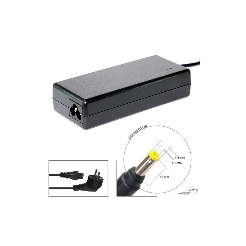 Alimentatore caricabatteria per HP Compaq 18.5 Volt - 4.9 Ampere - 4,8*1,7mm pin giallo DV4000 DV6000 DV9000