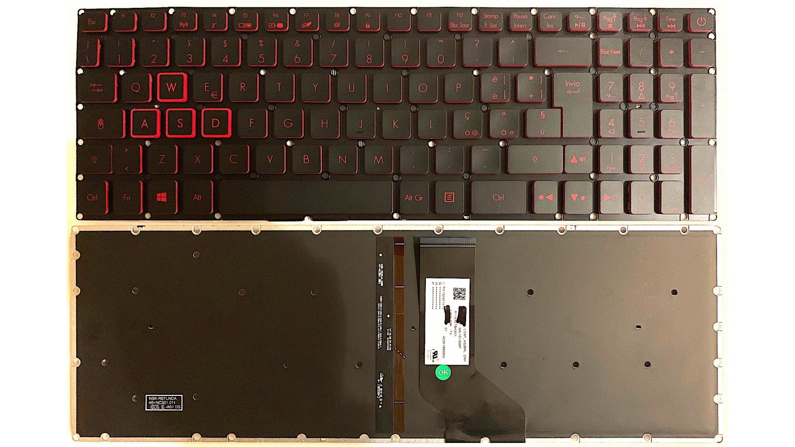 Tastiera italiana per Acer Nitro AN515-41 AN515-42 AN515-51 AN515-52 Retroilluminata Red