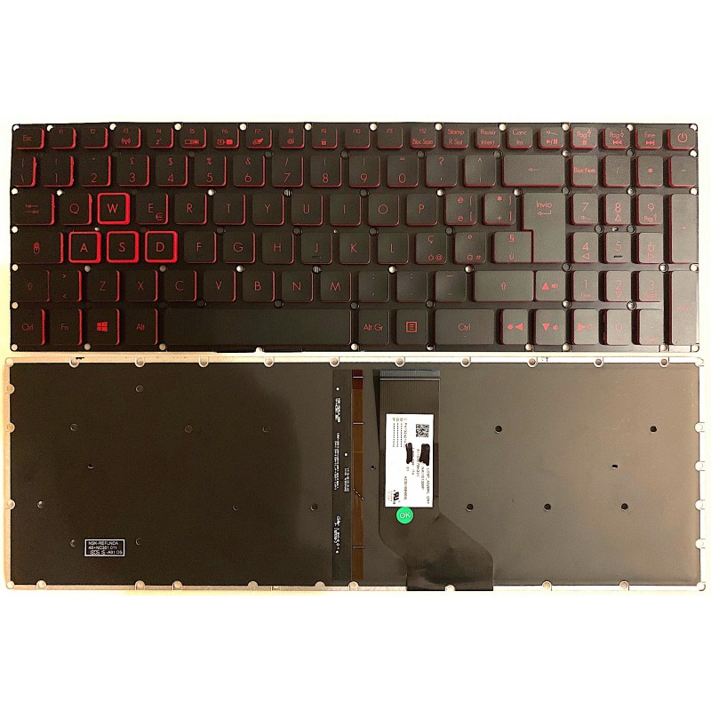 Tastiera italiana per Acer Nitro AN515-41 AN515-42 AN515-51 AN515-52 Retroilluminata Red