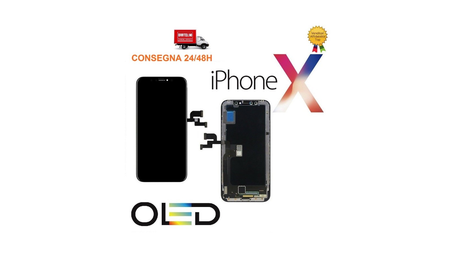 Display Lcd OLED per Apple Iphone X completo di Touch screen 3D 