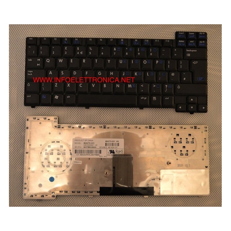 Tastiera italiana nera compatibile con HP COMPAQ NX6325 NX7300 NX7400 SERIE