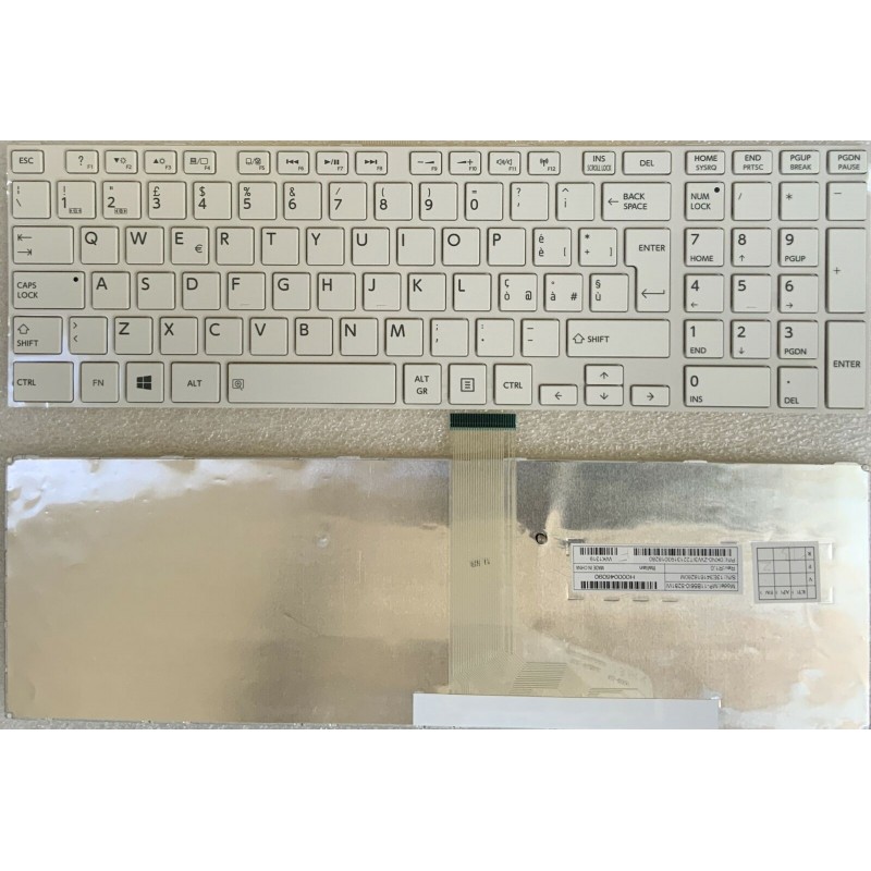 Tastiera bianca compatibile con Toshiba Satellite L850 C850 C850D C855 C855D C870 L850 L850D L855 L870 L870D