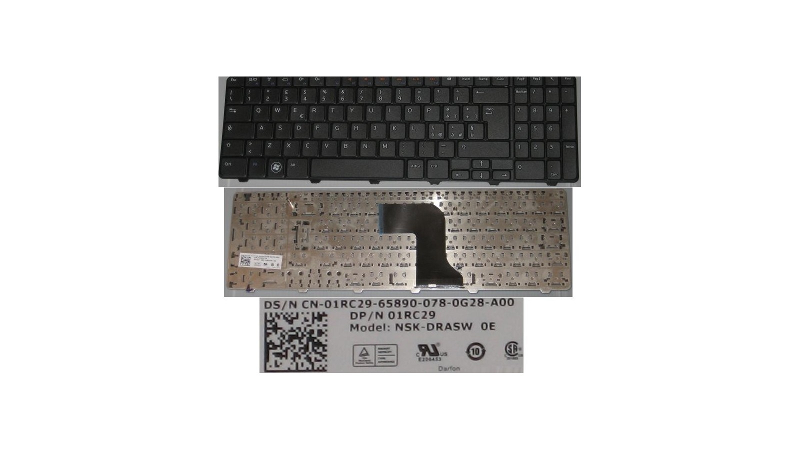 Tastiera nera italiana per notebook Dell Inspiron N5010 M5010 15