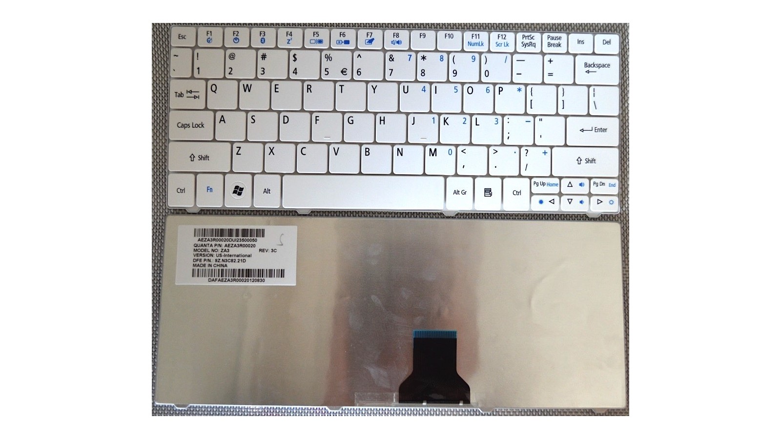 Tastiera bianca compatibile con Aspire One 751H ZA5 11.6