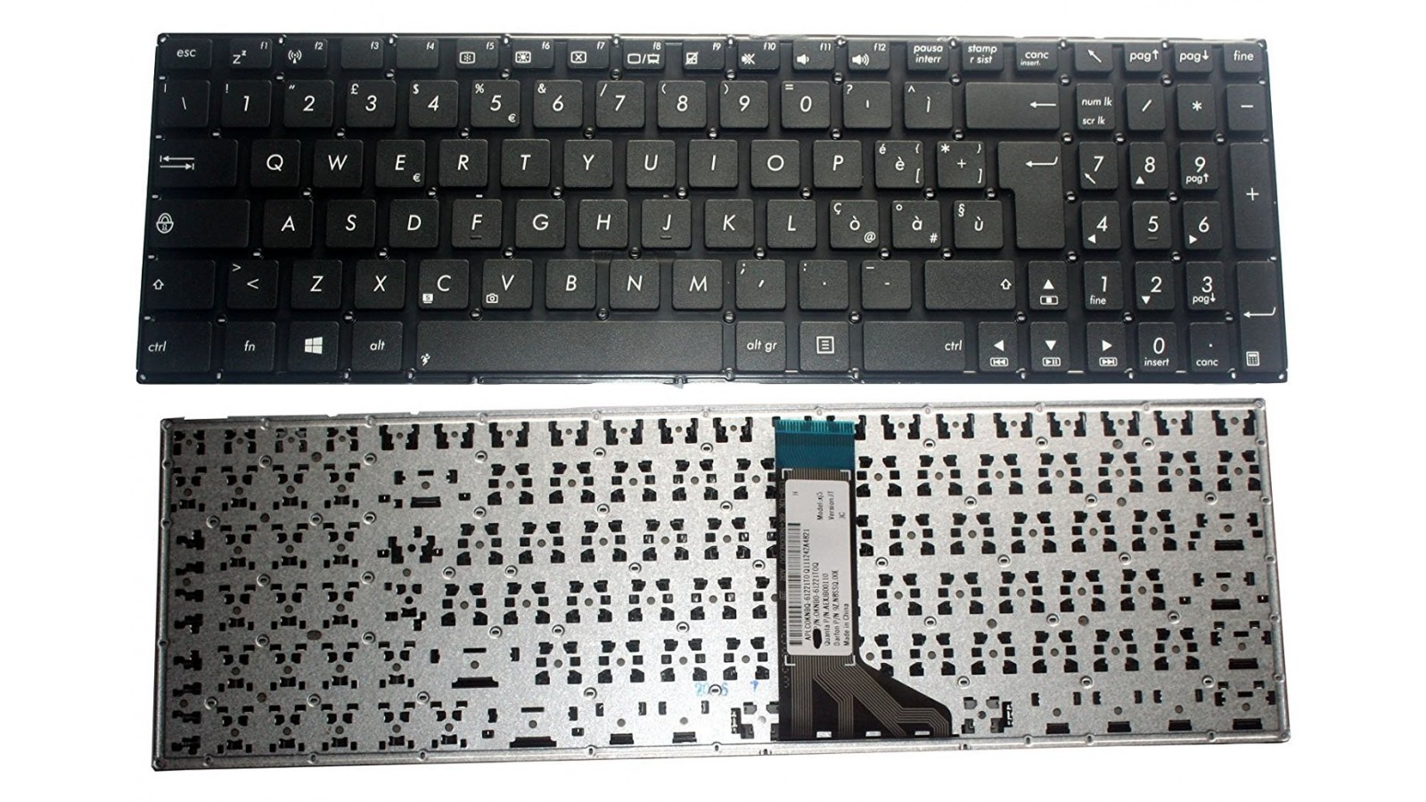 Tastiera P2520S compatibile con Asus P2520SA P2520SA-XO0004D NERA SENZA CORNICE