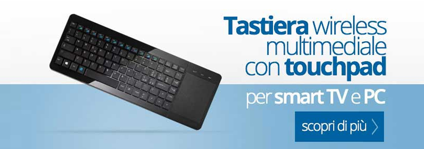 Tastiera wireless multimediale con touchpad